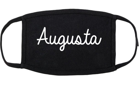 Augusta Kansas KS Script Cotton Face Mask Black