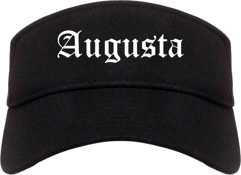 Augusta Kansas KS Old English Mens Visor Cap Hat Black