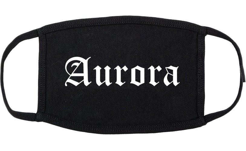 Aurora Colorado CO Old English Cotton Face Mask Black