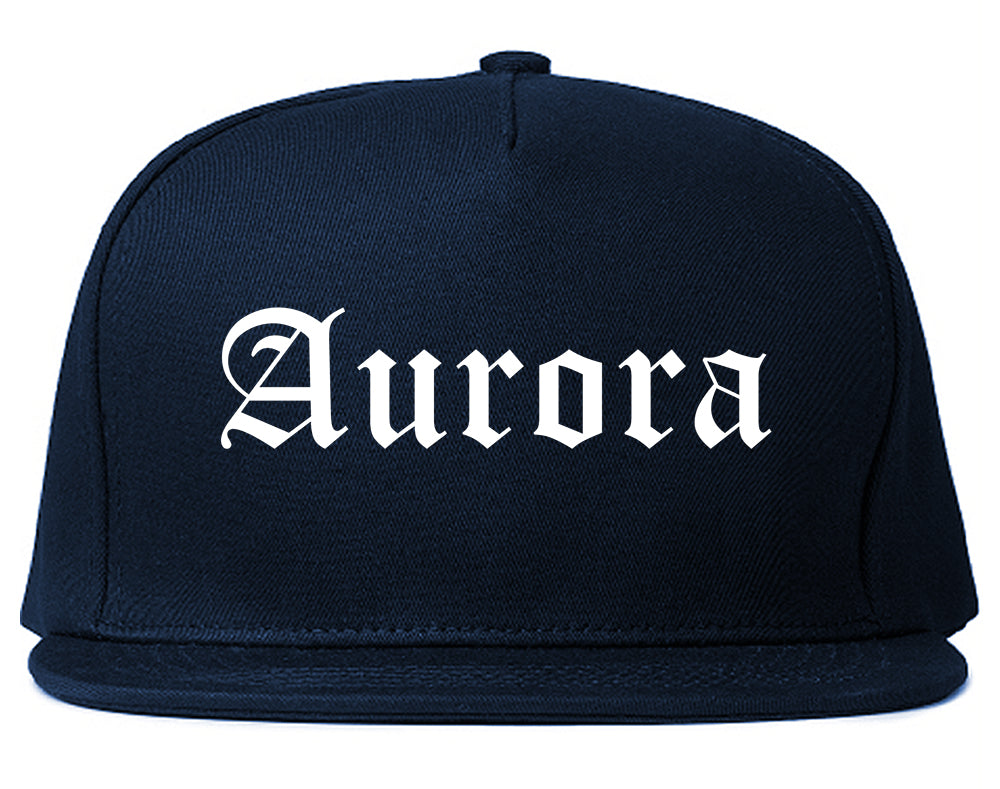 Aurora Colorado CO Old English Mens Snapback Hat Navy Blue
