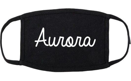 Aurora Colorado CO Script Cotton Face Mask Black
