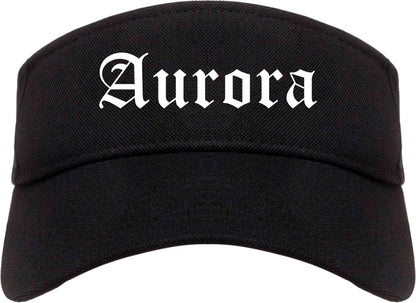 Aurora Illinois IL Old English Mens Visor Cap Hat Black