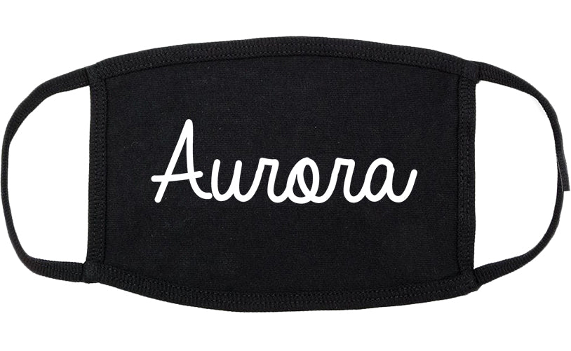 Aurora Missouri MO Script Cotton Face Mask Black
