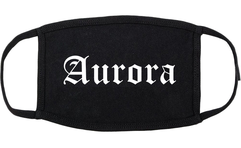 Aurora Ohio OH Old English Cotton Face Mask Black