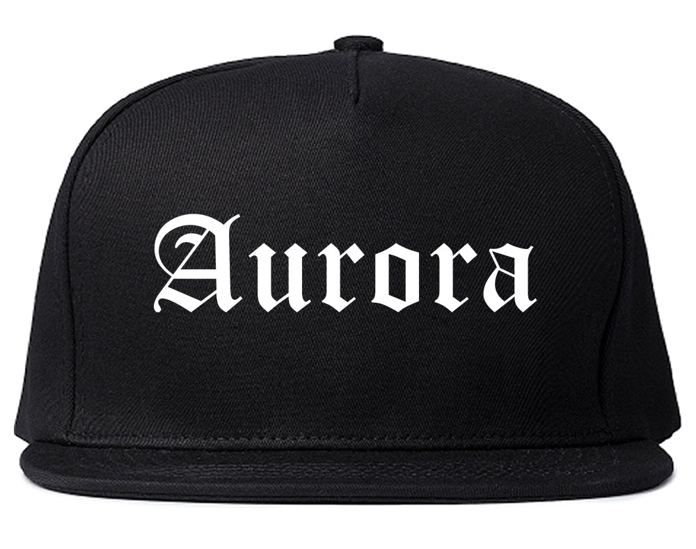 Aurora Ohio OH Old English Mens Snapback Hat Black