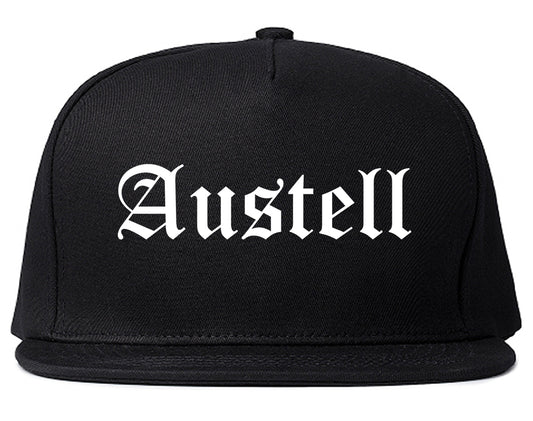 Austell Georgia GA Old English Mens Snapback Hat Black