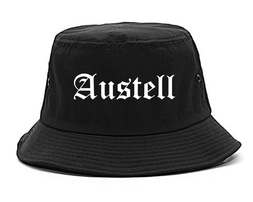 Austell Georgia GA Old English Mens Bucket Hat Black