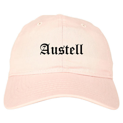 Austell Georgia GA Old English Mens Dad Hat Baseball Cap Pink