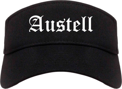Austell Georgia GA Old English Mens Visor Cap Hat Black