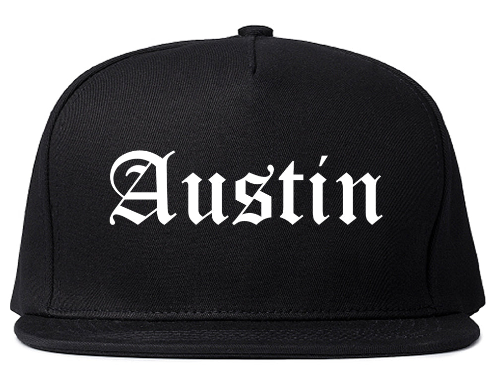 Austin Indiana IN Old English Mens Snapback Hat Black