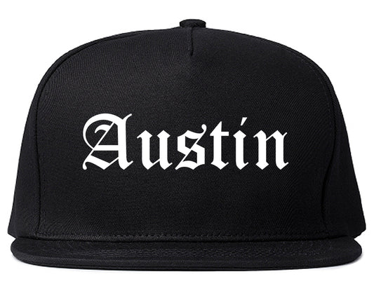 Austin Minnesota MN Old English Mens Snapback Hat Black