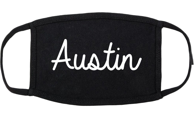 Austin Minnesota MN Script Cotton Face Mask Black