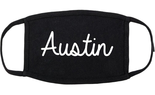 Austin Minnesota MN Script Cotton Face Mask Black