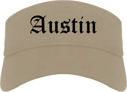 Austin Minnesota MN Old English Mens Visor Cap Hat Khaki