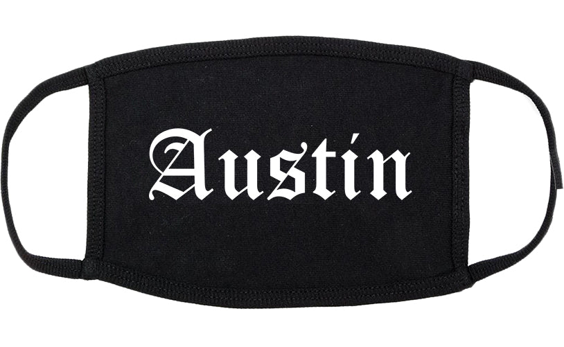 Austin Texas TX Old English Cotton Face Mask Black