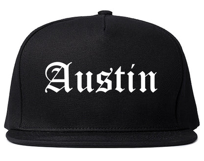 Austin Texas TX Old English Mens Snapback Hat Black