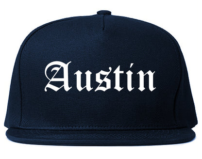 Austin Texas TX Old English Mens Snapback Hat Navy Blue