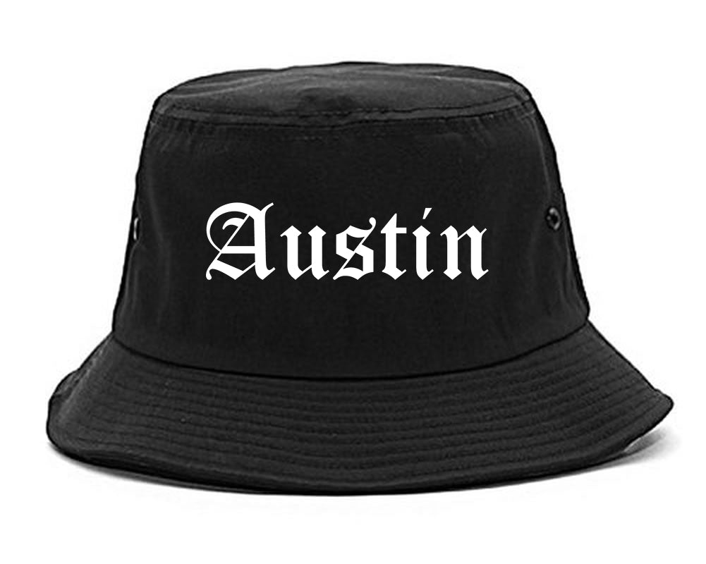 Austin Texas TX Old English Mens Bucket Hat Black