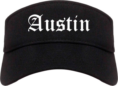 Austin Texas TX Old English Mens Visor Cap Hat Black