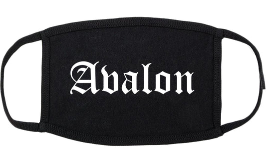 Avalon Pennsylvania PA Old English Cotton Face Mask Black