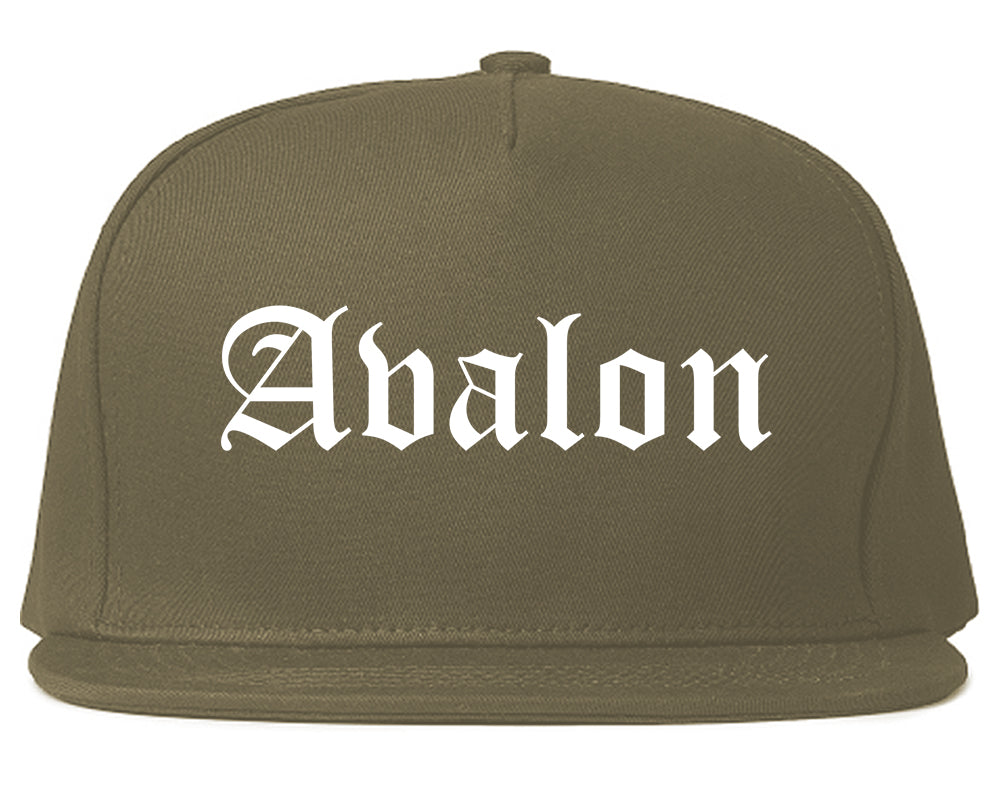 Avalon Pennsylvania PA Old English Mens Snapback Hat Grey