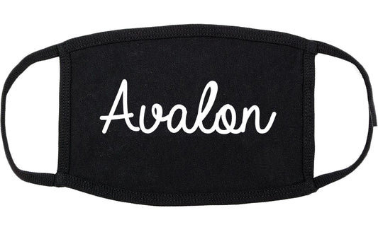 Avalon Pennsylvania PA Script Cotton Face Mask Black