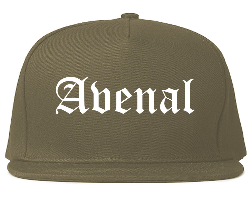 Avenal California CA Old English Mens Snapback Hat Grey