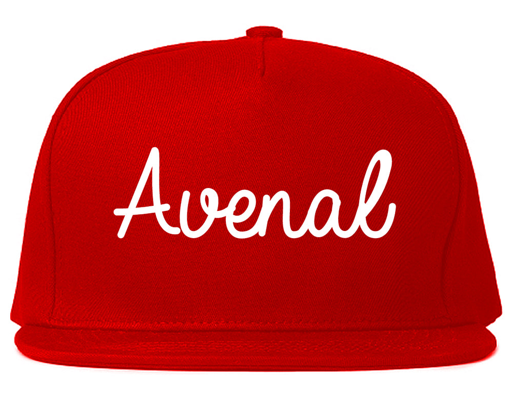 Avenal California CA Script Mens Snapback Hat Red