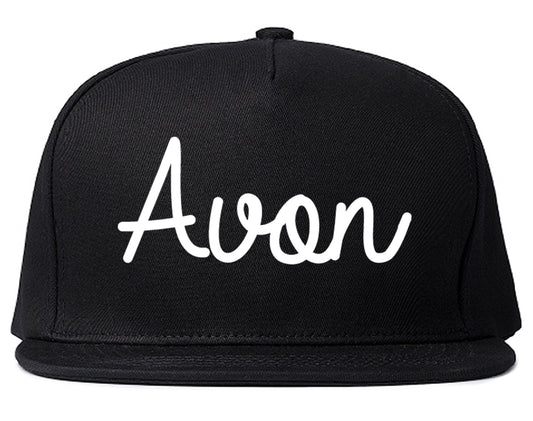 Avon Colorado CO Script Mens Snapback Hat Black