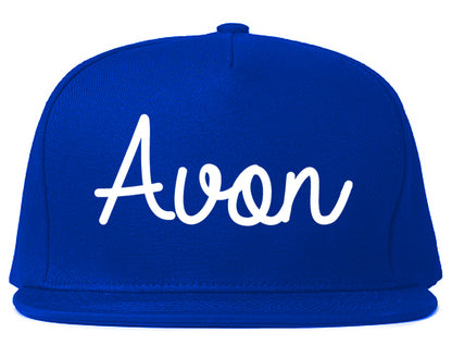 Avon Colorado CO Script Mens Snapback Hat Royal Blue