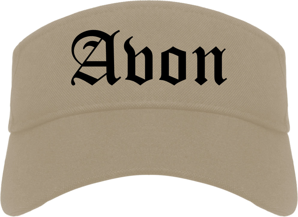 Avon Colorado CO Old English Mens Visor Cap Hat Khaki