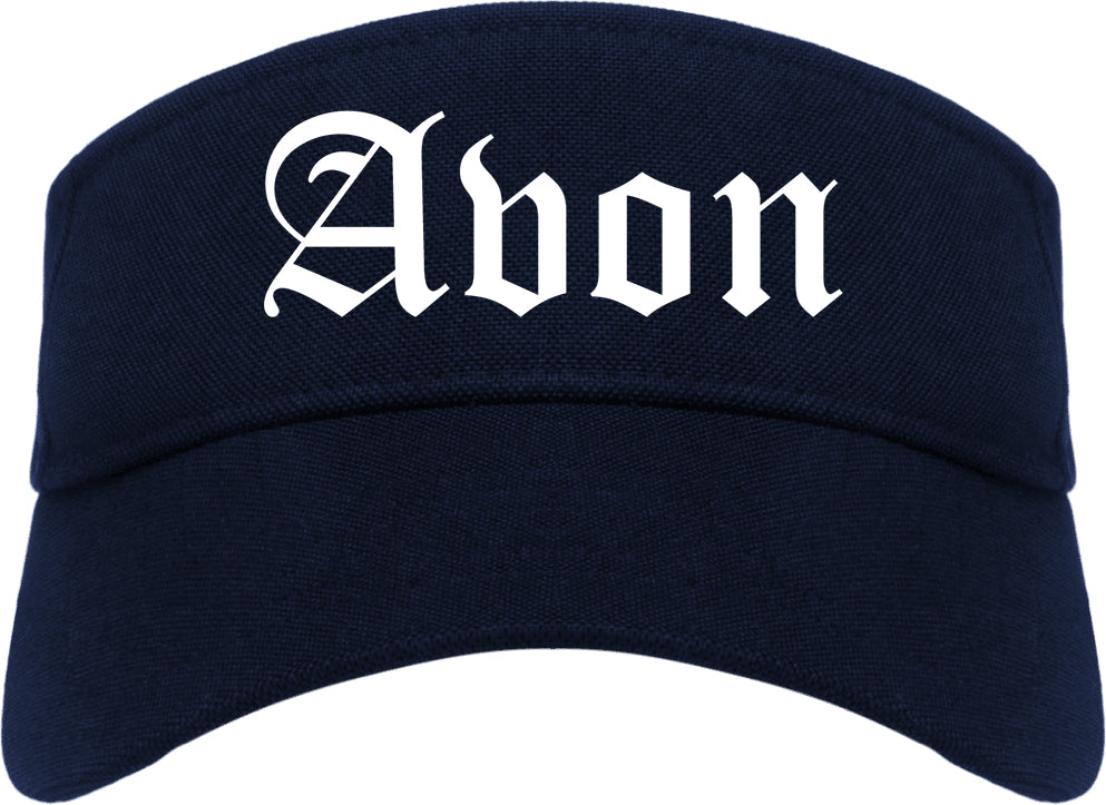 Avon Colorado CO Old English Mens Visor Cap Hat Navy Blue