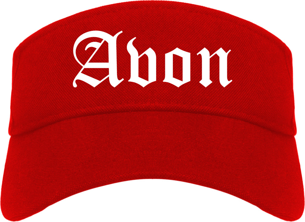 Avon Colorado CO Old English Mens Visor Cap Hat Red