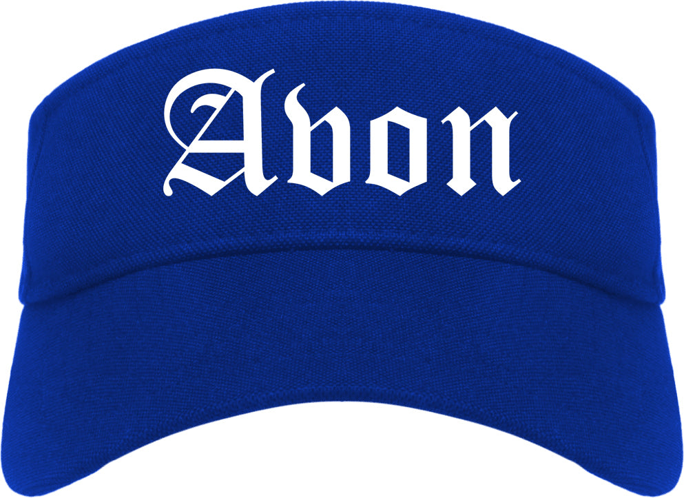 Avon Colorado CO Old English Mens Visor Cap Hat Royal Blue