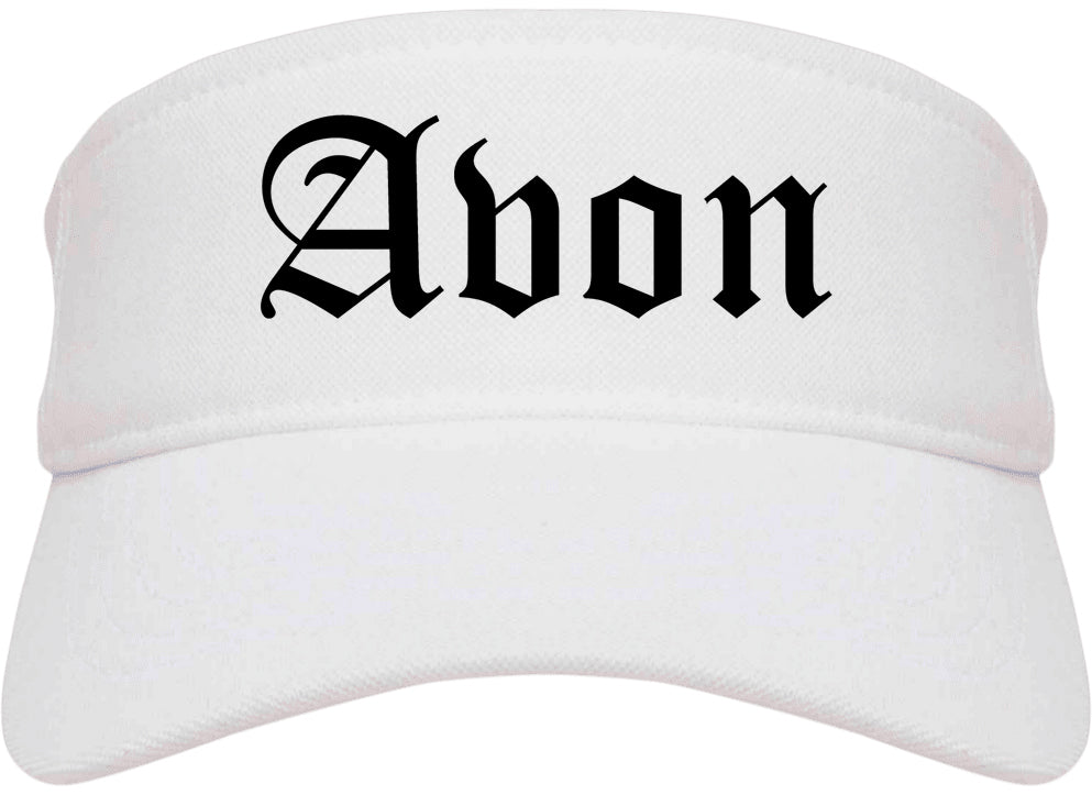 Avon Colorado CO Old English Mens Visor Cap Hat White