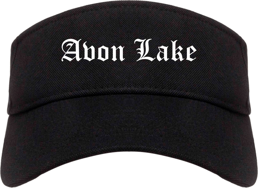 Avon Lake Ohio OH Old English Mens Visor Cap Hat Black