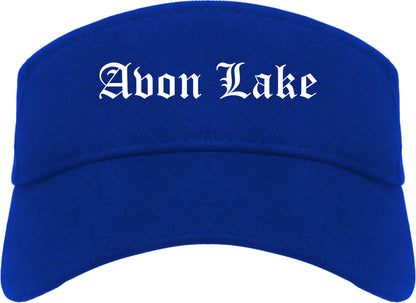 Avon Lake Ohio OH Old English Mens Visor Cap Hat Royal Blue