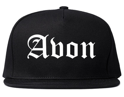 Avon Ohio OH Old English Mens Snapback Hat Black