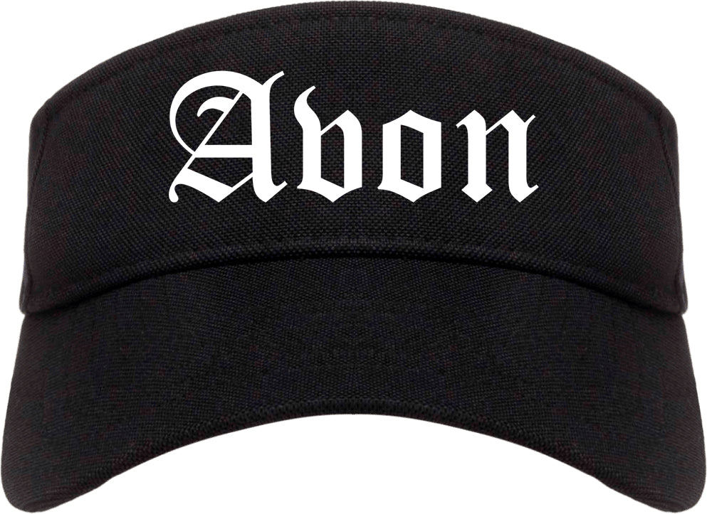 Avon Ohio OH Old English Mens Visor Cap Hat Black