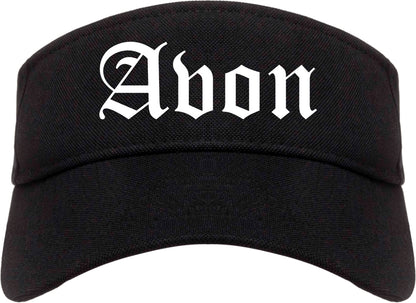 Avon Ohio OH Old English Mens Visor Cap Hat Black