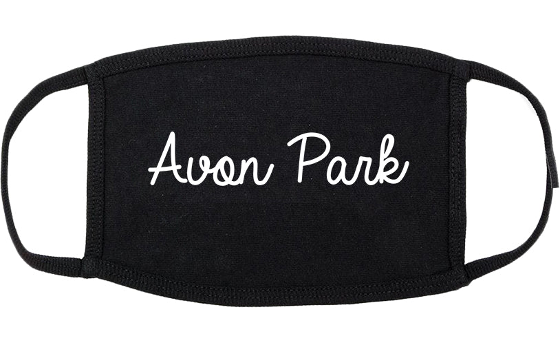 Avon Park Florida FL Script Cotton Face Mask Black