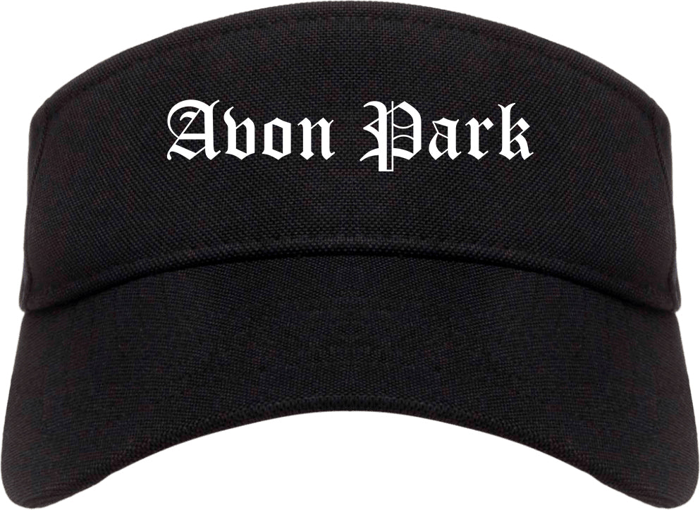 Avon Park Florida FL Old English Mens Visor Cap Hat Black