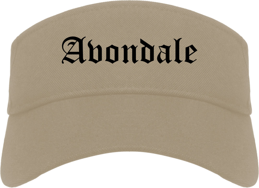 Avondale Arizona AZ Old English Mens Visor Cap Hat Khaki