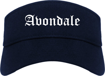 Avondale Arizona AZ Old English Mens Visor Cap Hat Navy Blue
