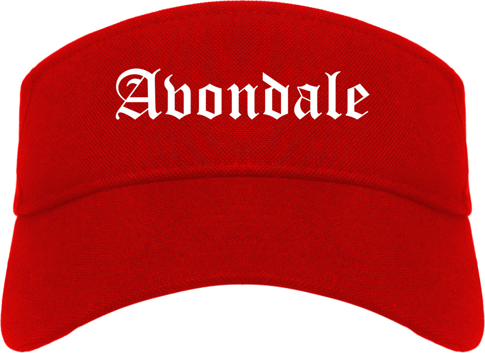 Avondale Arizona AZ Old English Mens Visor Cap Hat Red