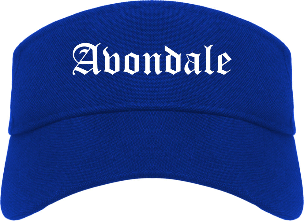 Avondale Arizona AZ Old English Mens Visor Cap Hat Royal Blue