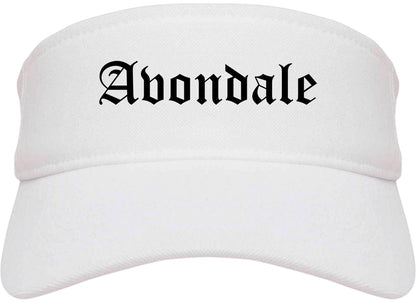Avondale Arizona AZ Old English Mens Visor Cap Hat White