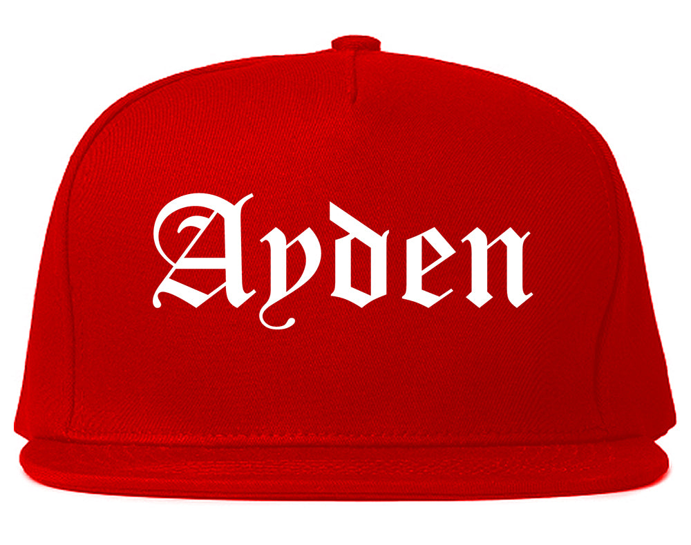 Ayden North Carolina NC Old English Mens Snapback Hat Red
