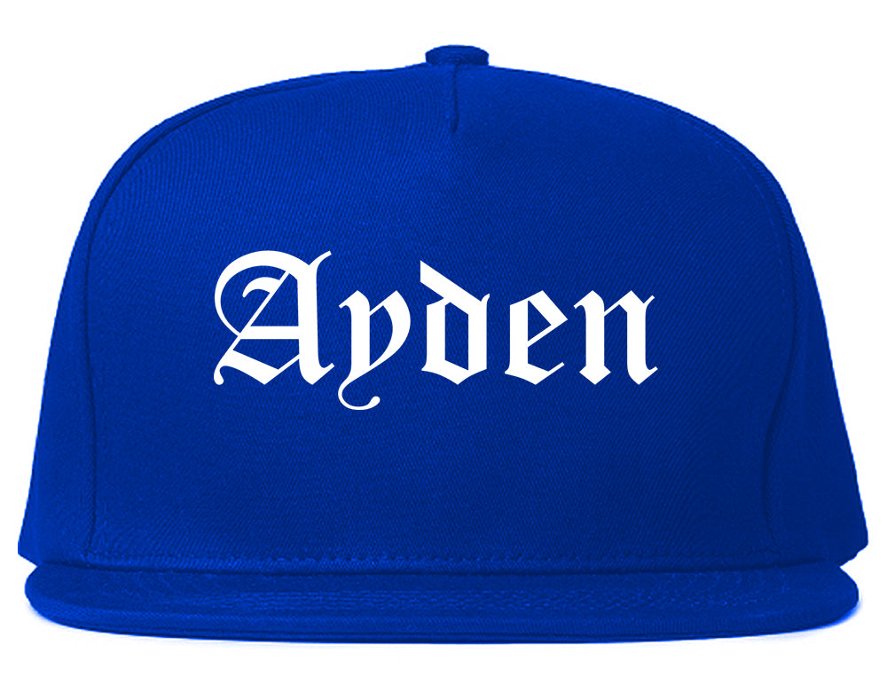 Ayden North Carolina NC Old English Mens Snapback Hat Royal Blue