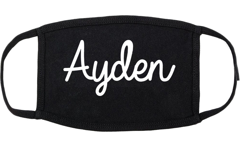 Ayden North Carolina NC Script Cotton Face Mask Black